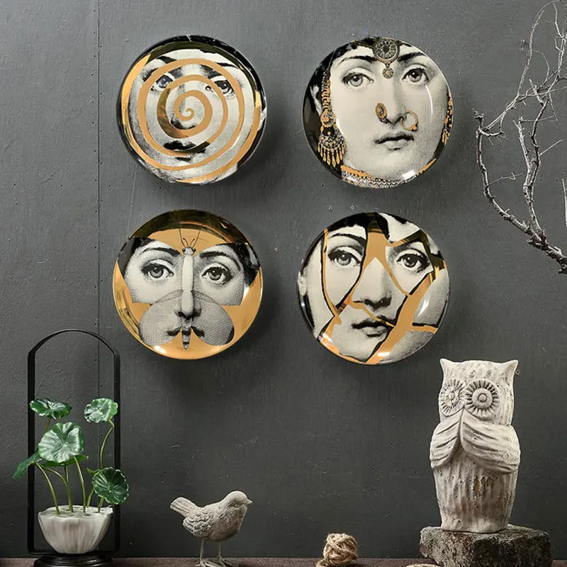 Gold art face wall hanging plate Italian figure ceramic decorative plate Restaurant retro wall decoration plate ornaments
Gold art face wall hanging plate Italian figure ceramic decorative plate Restaurant retro wall decoration plate ornaments