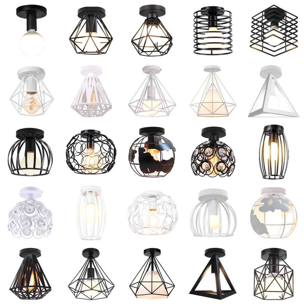Modern Led Ceiling Lights Vintage Industrial Ceiling Lamp Shade Retro Loft Chandeliers for Living Room Kitchen Cage Home Decor
Modern Led Ceiling Lights Vintage Industrial Ceiling Lamp Shade Retro Loft Chandeliers for Living Room Kitchen Cage Home Decor