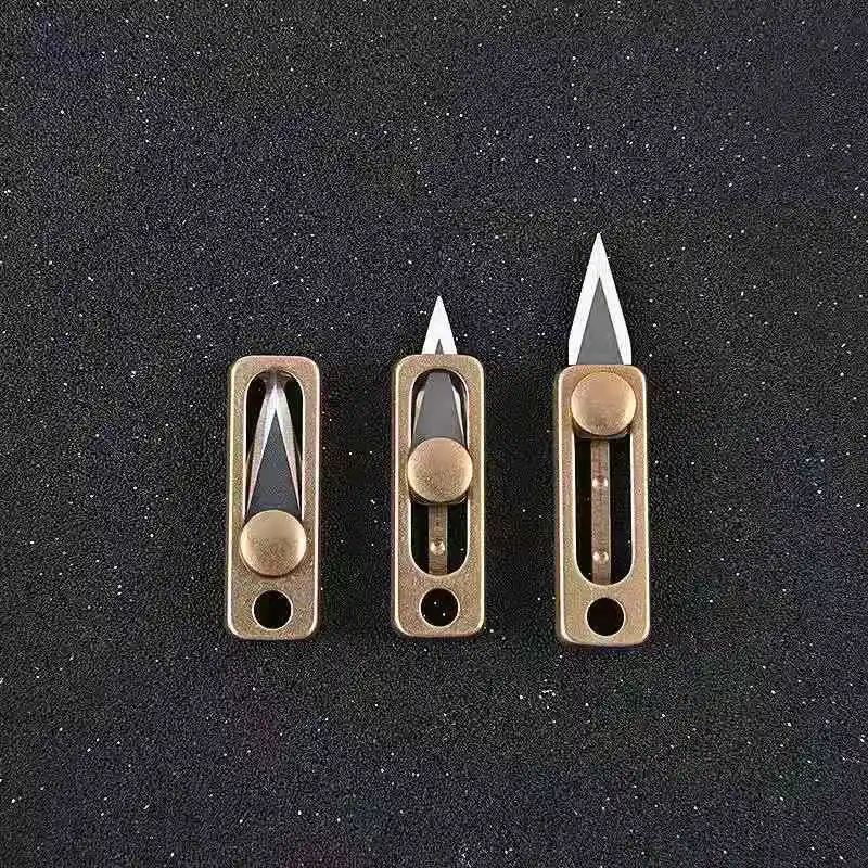 

Titanium Alloy Mini Knife Sharp Brass Knife Demolition Express Knife Keychain Pendant Letter Opener Unboxing Portable EDC Tool