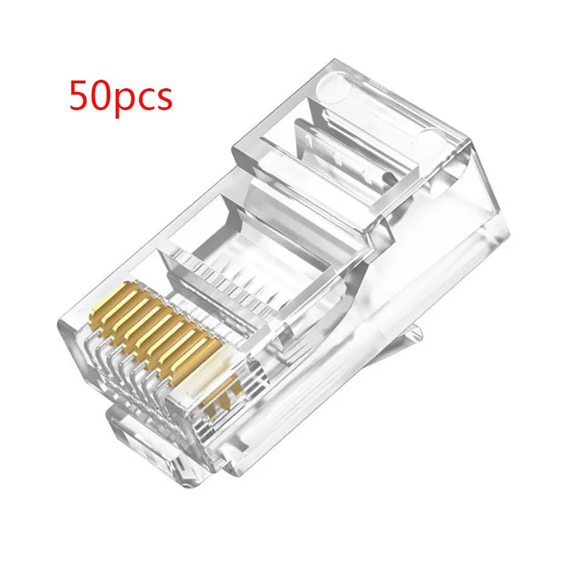 50pcs 8Pin RJ45 Crystal Plug Connector CAT6 Modular Cable Plugs Socket Network Ethernet RJ45 Crystal Plug Unshielded Connector
50pcs 8Pin RJ45 Crystal Plug Connector CAT6 Modular Cable Plugs Socket Network Ethernet RJ45 Crystal Plug Unshielded Connector