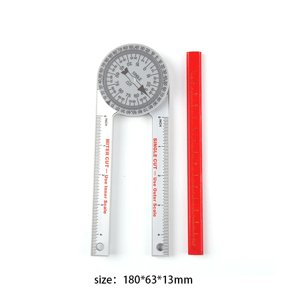 Woodworking Scale Mitre Saw Protractor Angle Level Carpenter 360Degree Angle Finder With Pencil Measuring Ruler Meter Gauge Tool
Woodworking Scale Mitre Saw Protractor Angle Level Carpenter 360Degree Angle Finder With Pencil Measuring Ruler Meter Gauge Tool