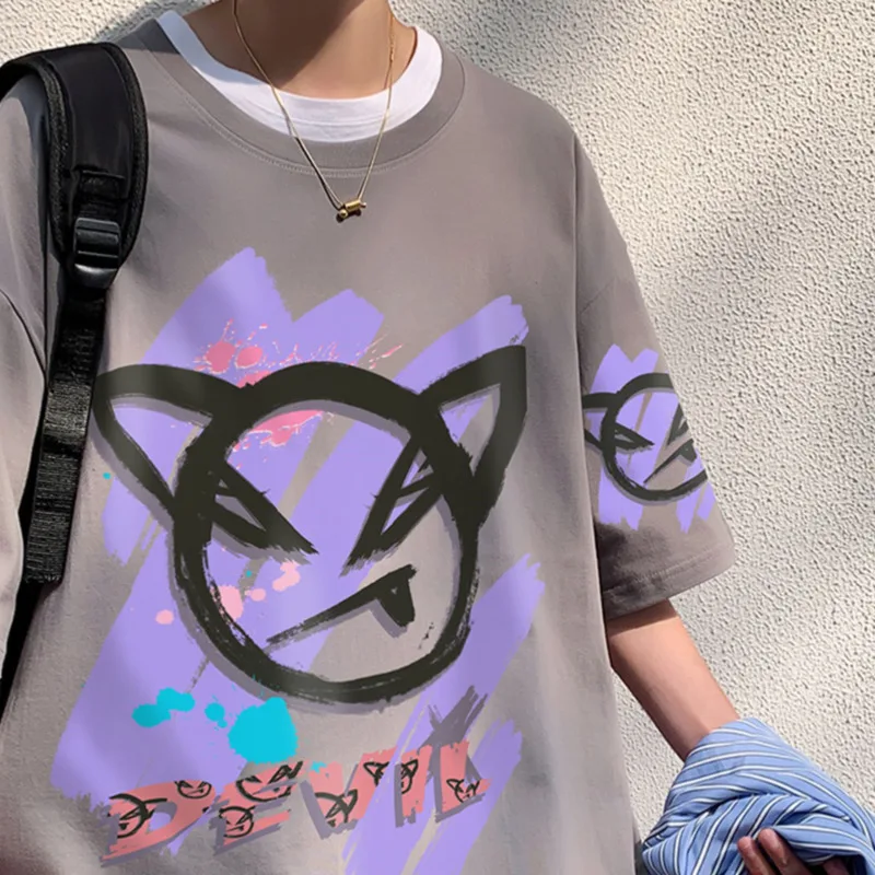 Хлопковая мужская футболка с рисунком маленького дьявола, большие размеры 5XL 
Хлопковая мужская футболка с рисунком маленького дьявола, большие размеры 5XL