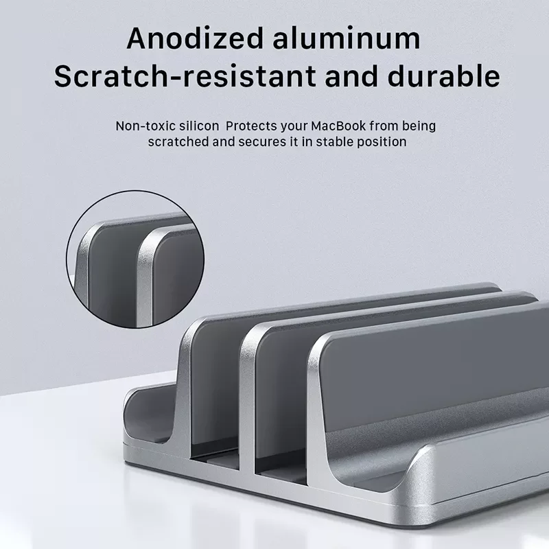 New Fashion Dual Vertical Laptop Stand Anodized Aluminum Heat Dissipation Adjustable Size for MacBook Pro Laptop Tablet Hold C42
New Fashion Dual Vertical Laptop Stand Anodized Aluminum Heat Dissipation Adjustable Size for MacBook Pro Laptop Tablet Hold C42