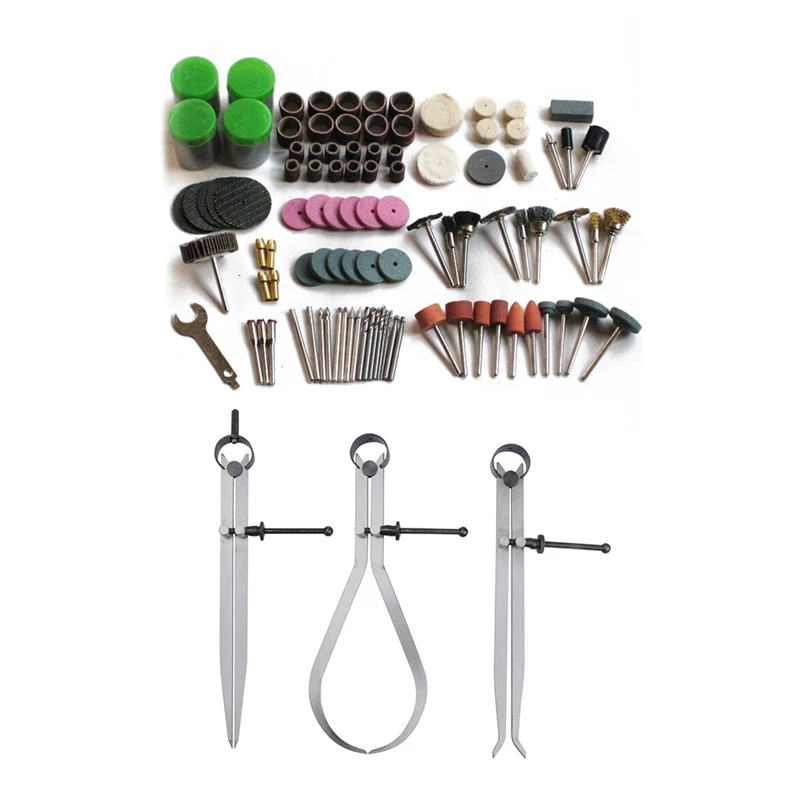 147 Pcs Bit Set Suit Mini Drill Rotary Tool & Fit Dremel Grinding & 3X Spring Inside Outside Divider Caliper Set 8-Inch
147 Pcs Bit Set Suit Mini Drill Rotary Tool & Fit Dremel Grinding & 3X Spring Inside Outside Divider Caliper Set 8-Inch