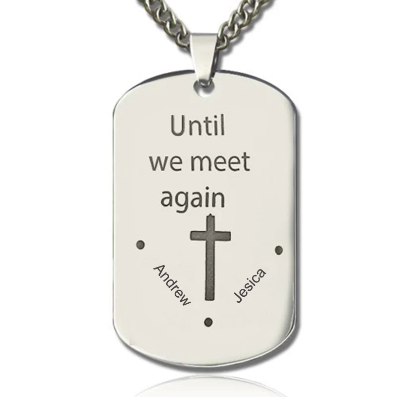 Men's Custom Letter Engraving Necklace Men Titanium Steel Dog Tag Pendant Necklaces Personalized Cross Chain Collier Ras Du Cou
Men's Custom Letter Engraving Necklace Men Titanium Steel Dog Tag Pendant Necklaces Personalized Cross Chain Collier Ras Du Cou