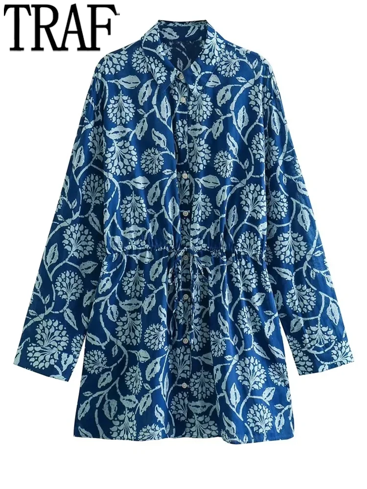 TRAF Print Long Shirt Women Blue Button Up Shirt Women Ruched Shirts and Blouses for Women Tunics Long Sleeve Loose Top Female
TRAF Print Long Shirt Women Blue Button Up Shirt Women Ruched Shirts and Blouses for Women Tunics Long Sleeve Loose Top Female