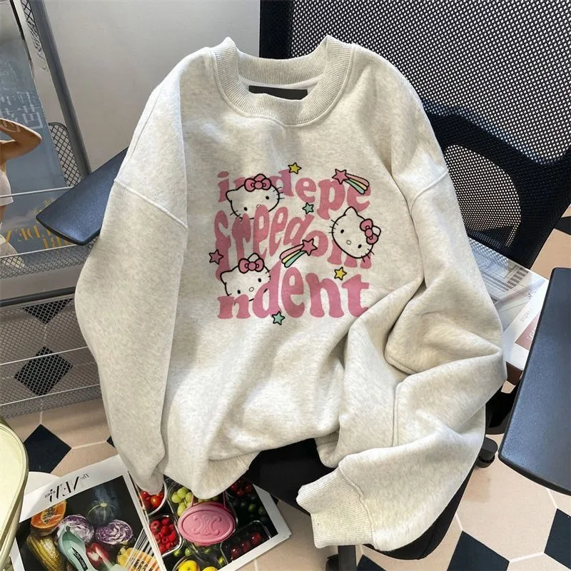 Kawaii Sanrio Anime Hello Kitty Dacron Hoodie Cute Cartoon Lovely Loose Bow Knot Printing Grey No Pilling Thread Gift for Girls
Kawaii Sanrio Anime Hello Kitty Dacron Hoodie Cute Cartoon Lovely Loose Bow Knot Printing Grey No Pilling Thread Gift for Girls