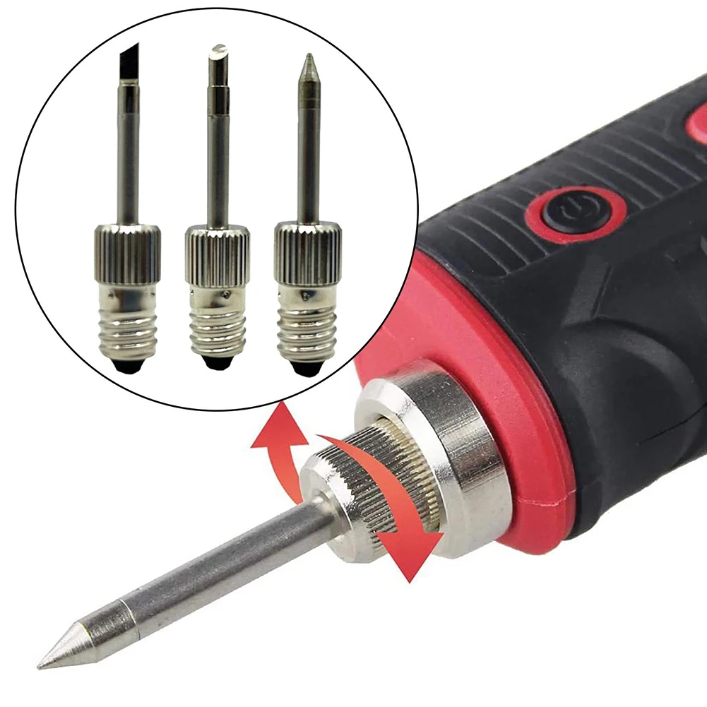 1 Set Professional Soldering Iron Tips Replaceable E10 Needle Tips Cordless Threaded Steel Solder For Indoor Outdoor Repair
1 Set Professional Soldering Iron Tips Replaceable E10 Needle Tips Cordless Threaded Steel Solder For Indoor Outdoor Repair