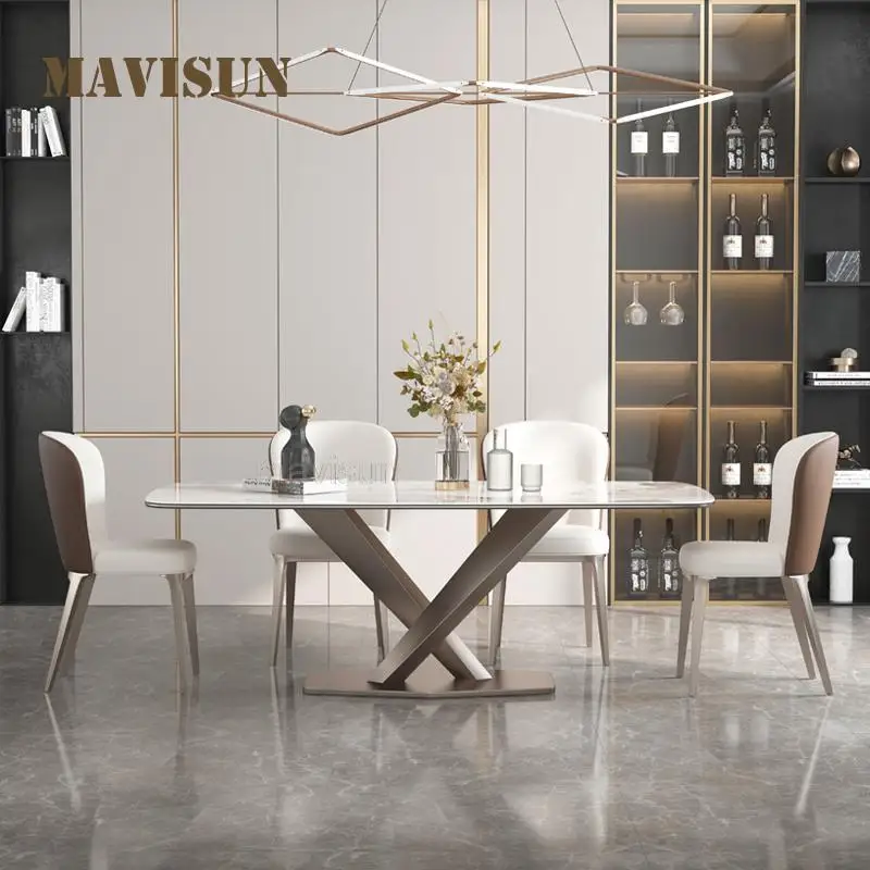 Dinning Table With 6 Chairs Nordic Minimalist Kitchen Furniture Household Light Luxury Marble Modern Creative Dinning Table Set 
Dinning Table With 6 Chairs Nordic Minimalist Kitchen Furniture Household Light Luxury Marble Modern Creative Dinning Table Set