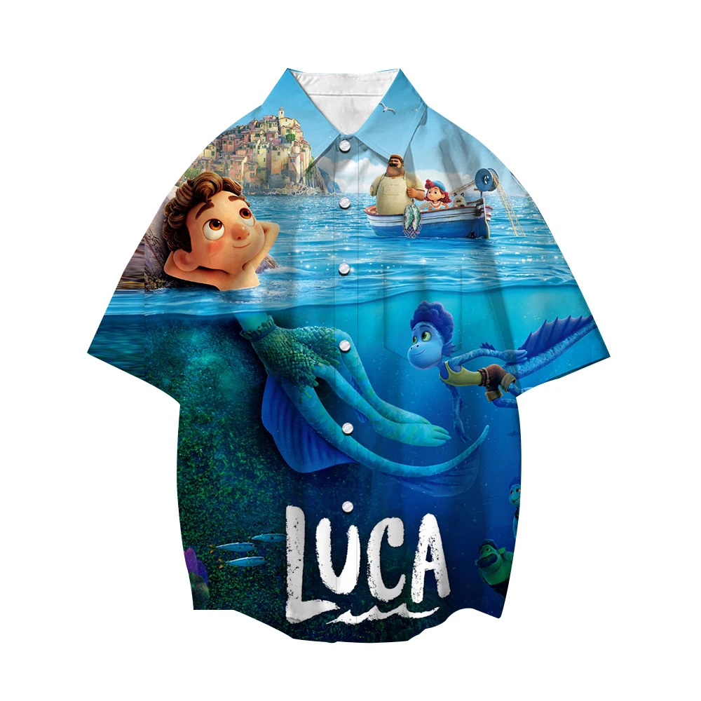 Disney Luca Alberto Sea Monster 3D Shirts Men Women Street Tops Cartoon Lapel Short Sleeve Boys Girls Casual Button Loose Shirt
Disney Luca Alberto Sea Monster 3D Shirts Men Women Street Tops Cartoon Lapel Short Sleeve Boys Girls Casual Button Loose Shirt