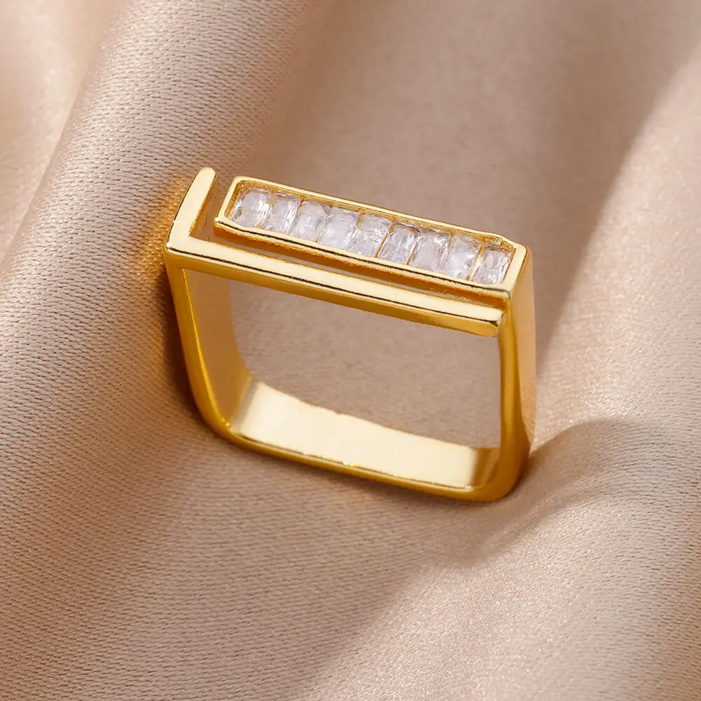 New in Zircon Stone Square Rings for Women Design Stainless Steel Ring 2023 Trend Couple Wedding Jewerly free shipping anillos
New in Zircon Stone Square Rings for Women Design Stainless Steel Ring 2023 Trend Couple Wedding Jewerly free shipping anillos