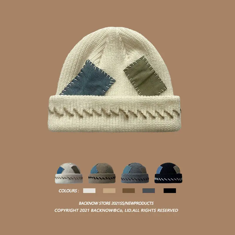 Japanese Personality Patch Knitted Beanies Hat Wool Hat Men's Tide Ins Warm Ear Protection Hat Women's All-match Korean Beanies
Japanese Personality Patch Knitted Beanies Hat Wool Hat Men's Tide Ins Warm Ear Protection Hat Women's All-match Korean Beanies