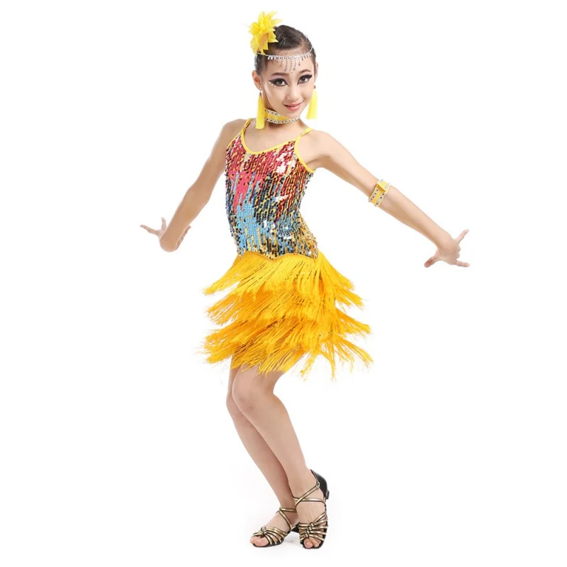 Sequins Tassel Dancing Dress For Girl Children Latin Salsa Dress Fashion Temperament Stage Performance Costume
Sequins Tassel Dancing Dress For Girl Children Latin Salsa Dress Fashion Temperament Stage Performance Costume