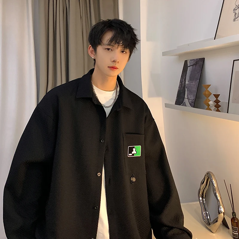 Spring 2023 Men's New Solid Waffle Versatile Lapel Long Sleeve Shirt Fashion Labeling Loose Casual Youth Comfortable Shirt Coat
Spring 2023 Men's New Solid Waffle Versatile Lapel Long Sleeve Shirt Fashion Labeling Loose Casual Youth Comfortable Shirt Coat