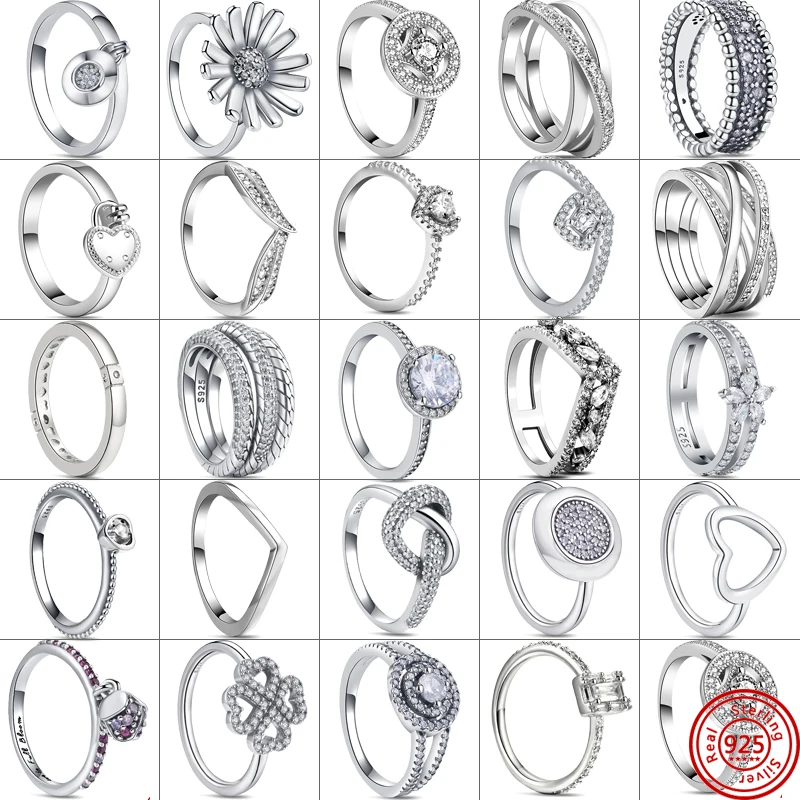 100% 925 Sterling Silver Rings For Woman Fashion Shiny Stackable Ring Female Heart Crown Circle CZ Ring Proposal Wedding Jewelry
100% 925 Sterling Silver Rings For Woman Fashion Shiny Stackable Ring Female Heart Crown Circle CZ Ring Proposal Wedding Jewelry