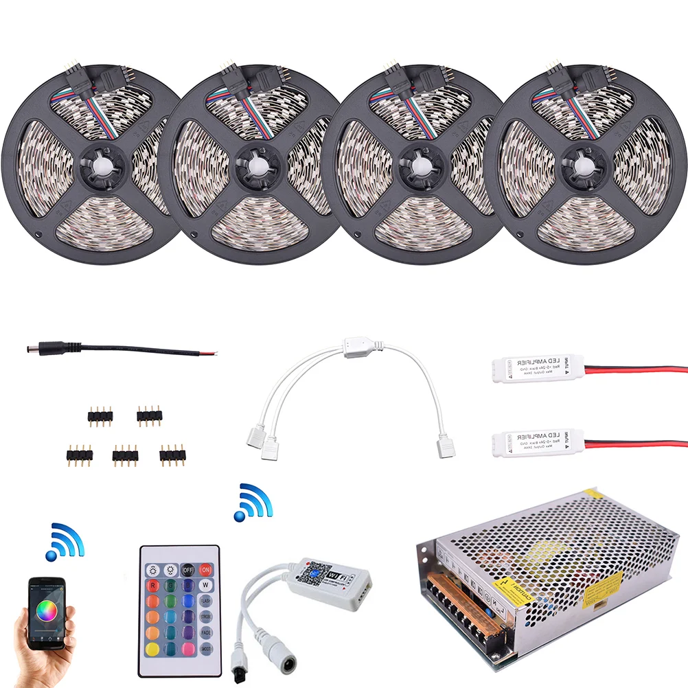20 Meters SMD 5050 1200 LEDs RGB LED Strip Kit IP65 Waterpoof Diode Tape Lights with 2.4G RF Remote RGB Controller Amplifier
20 Meters SMD 5050 1200 LEDs RGB LED Strip Kit IP65 Waterpoof Diode Tape Lights with 2.4G RF Remote RGB Controller Amplifier