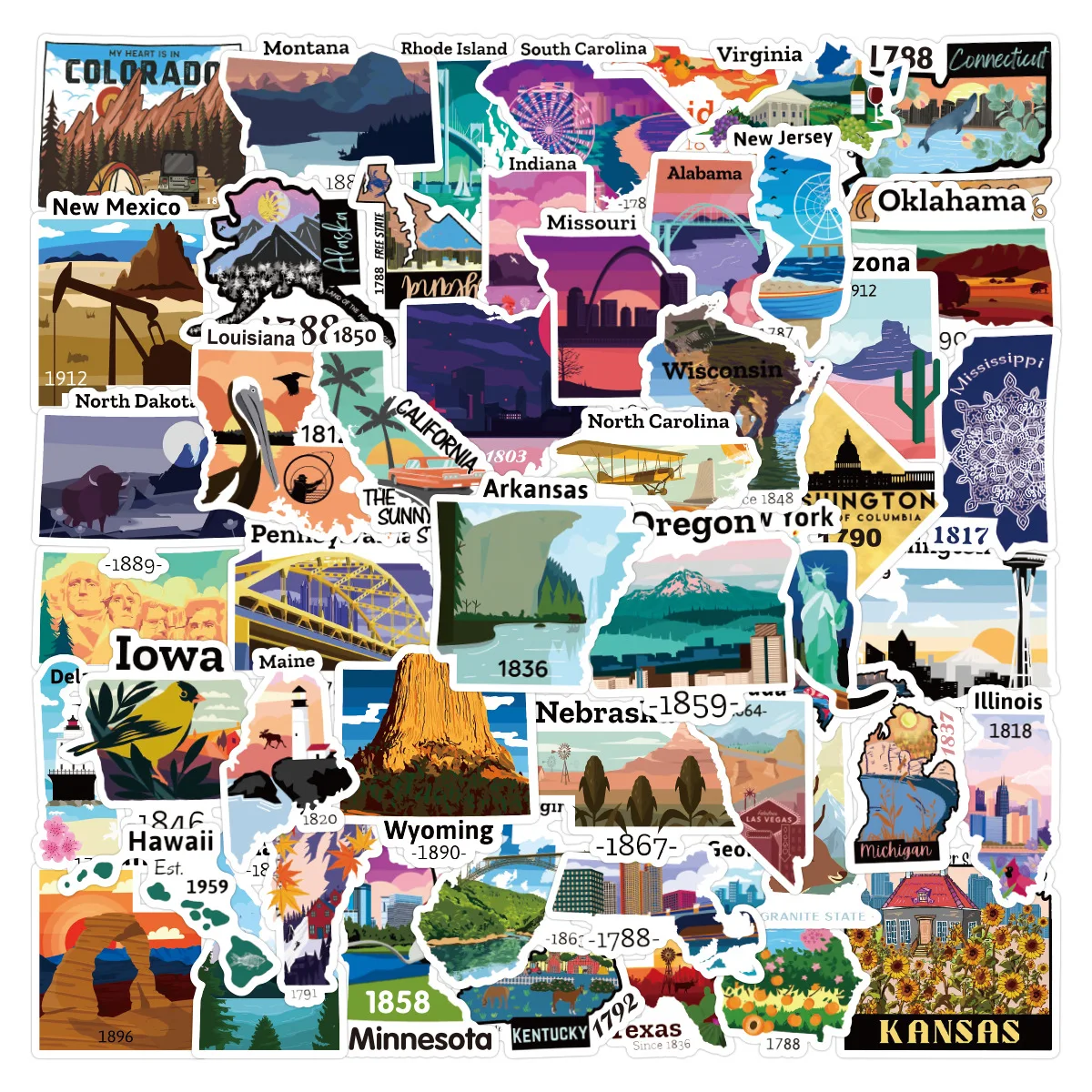 10/50 Pcs Cartoon United States Map Sticker Waterproof PVC for Motorcycle Graffiti Refrigerator Skateboard Classic Toy
10/50 Pcs Cartoon United States Map Sticker Waterproof PVC for Motorcycle Graffiti Refrigerator Skateboard Classic Toy