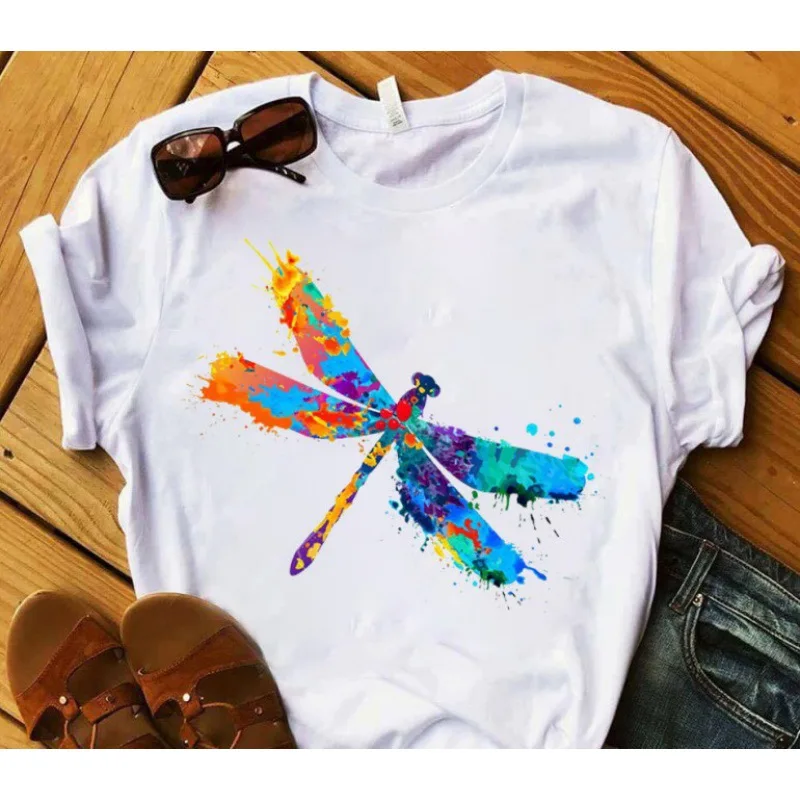 Женская футболка со стрекозой и принтом бабочки, летние женские футболки, модная футболка, женские футболки с круглым вырезом и коротким ру...
Женская футболка со стрекозой и принтом бабочки, летние женские футболки, модная футболка, женские футболки с круглым вырезом и коротким ру...
