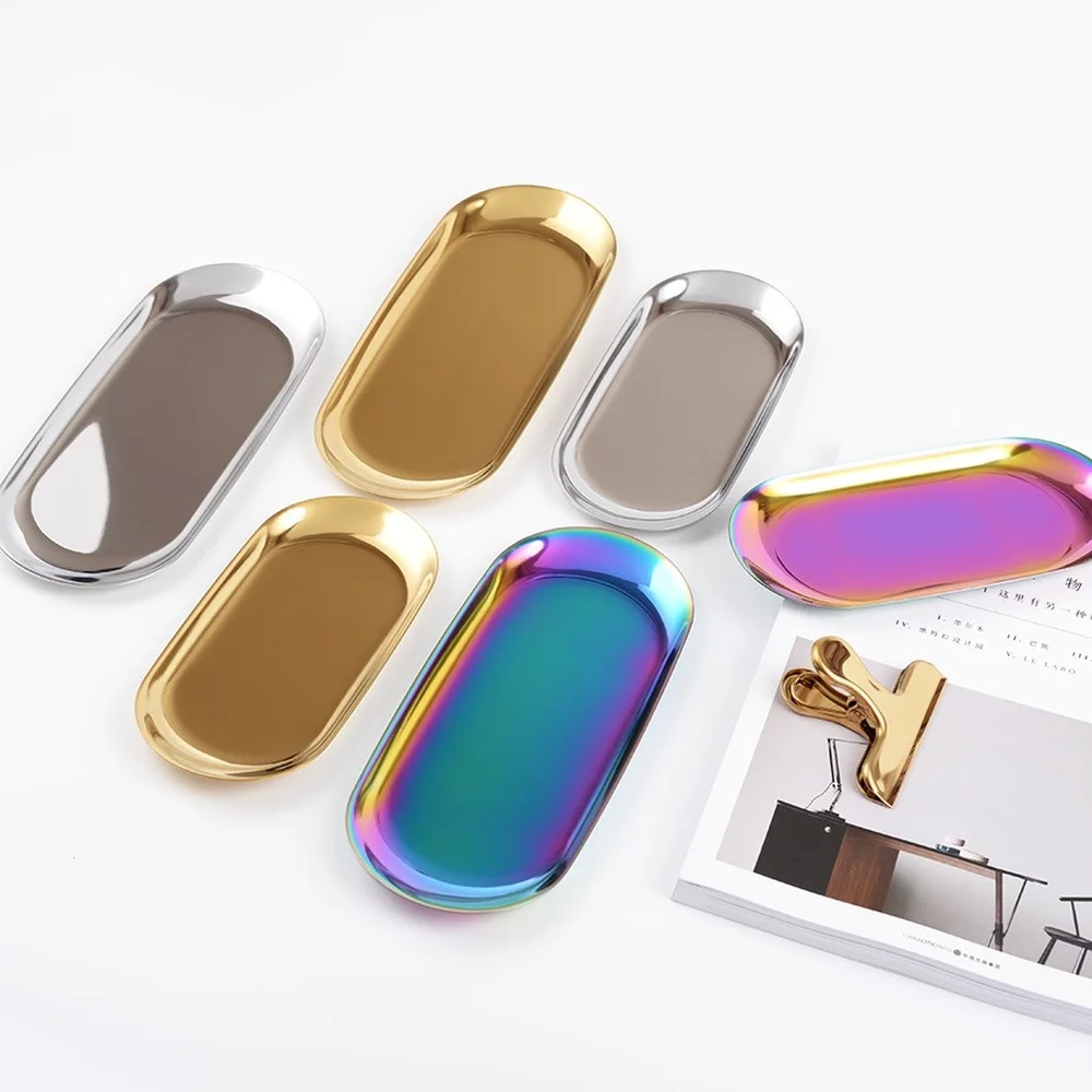 Nordic Jewelry Storage Small Tray Ins Electroplating Golden Oval Plate Stainless Steel Snack Plate Decorative Tray Serving
Nordic Jewelry Storage Small Tray Ins Electroplating Golden Oval Plate Stainless Steel Snack Plate Decorative Tray Serving