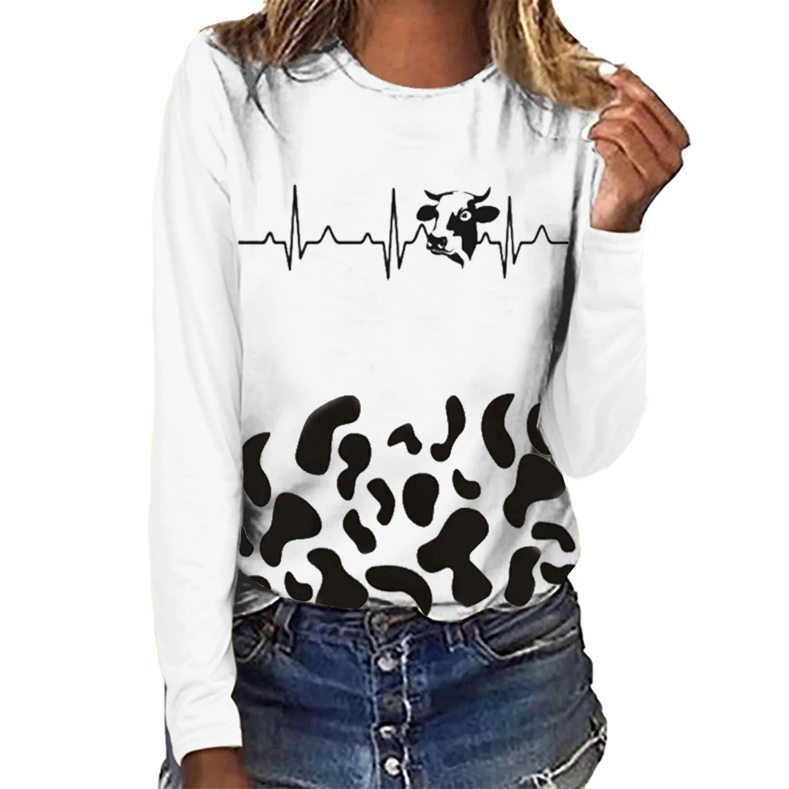 Shirts Blouse Sleeve Heartbeat Long Top Pullover Women Printed Sweatshirt Women's V Neck Loose T Shirt Satin Button down Shirt
Shirts Blouse Sleeve Heartbeat Long Top Pullover Women Printed Sweatshirt Women's V Neck Loose T Shirt Satin Button down Shirt