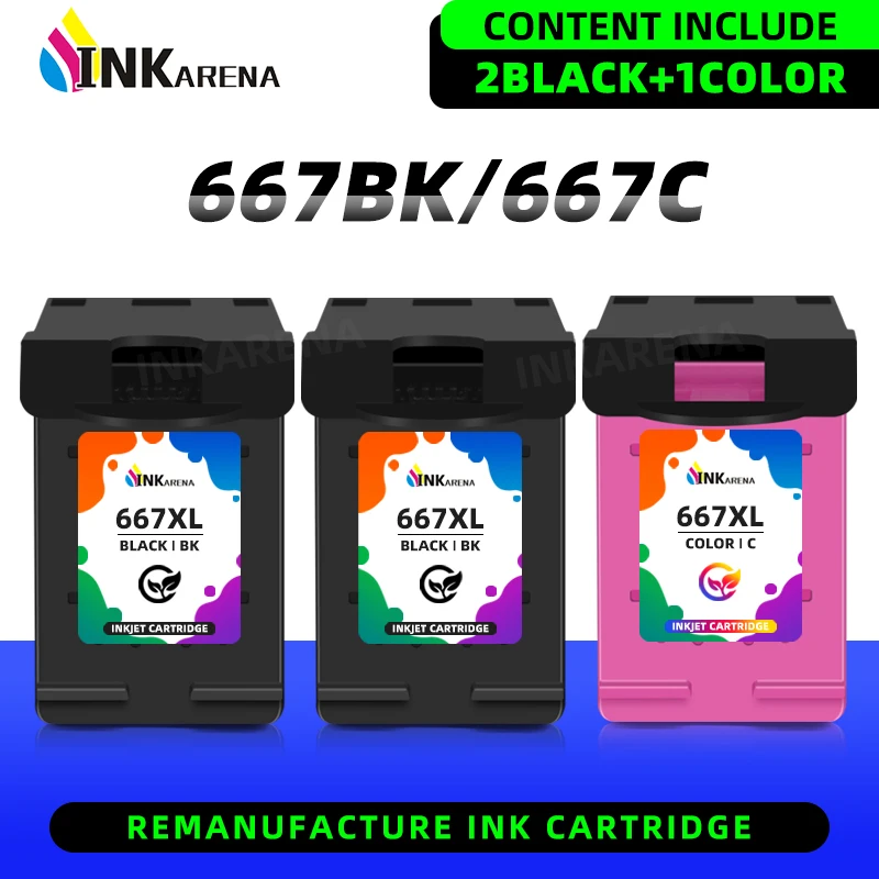 

Чернильный картридж 667XL для принтера HP Deskjet Plus Ink Advantage 6075 6475 6476 1275 2374 2375 2376 2775 2776 для принтера HP 667 XL