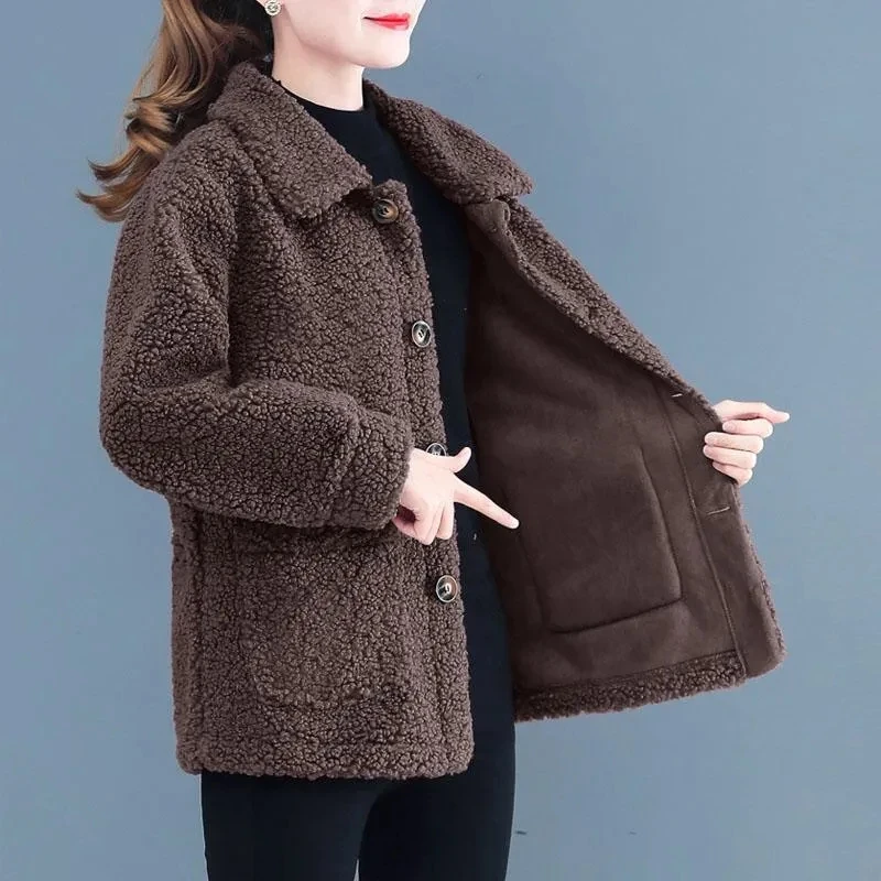 Women Clothes Autumn Winter lambswool Coat 2022 New Middle-aged Mother Korean Loose Short Fleece Jacket Female Faux Fur Overcoat
Women Clothes Autumn Winter lambswool Coat 2022 New Middle-aged Mother Korean Loose Short Fleece Jacket Female Faux Fur Overcoat