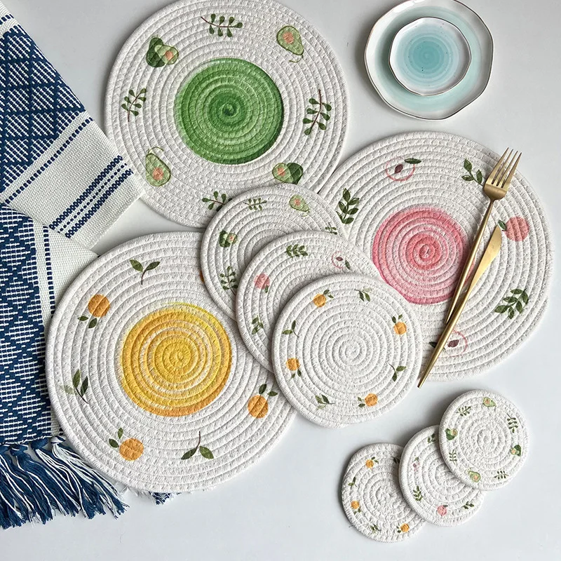1PC Cotton Dining Table Mat Woven Placemat Heat Resistant Bowls Coffee Cups Coaster Tableware Mat for Kitchen Party Supply
1PC Cotton Dining Table Mat Woven Placemat Heat Resistant Bowls Coffee Cups Coaster Tableware Mat for Kitchen Party Supply