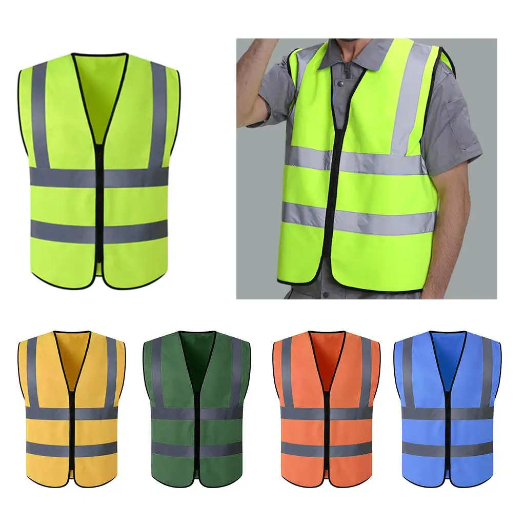 High Visibility Zipper Front Safety Vest With Reflective Strips, Premium, 5 Colors Optional 
High Visibility Zipper Front Safety Vest With Reflective Strips, Premium, 5 Colors Optional