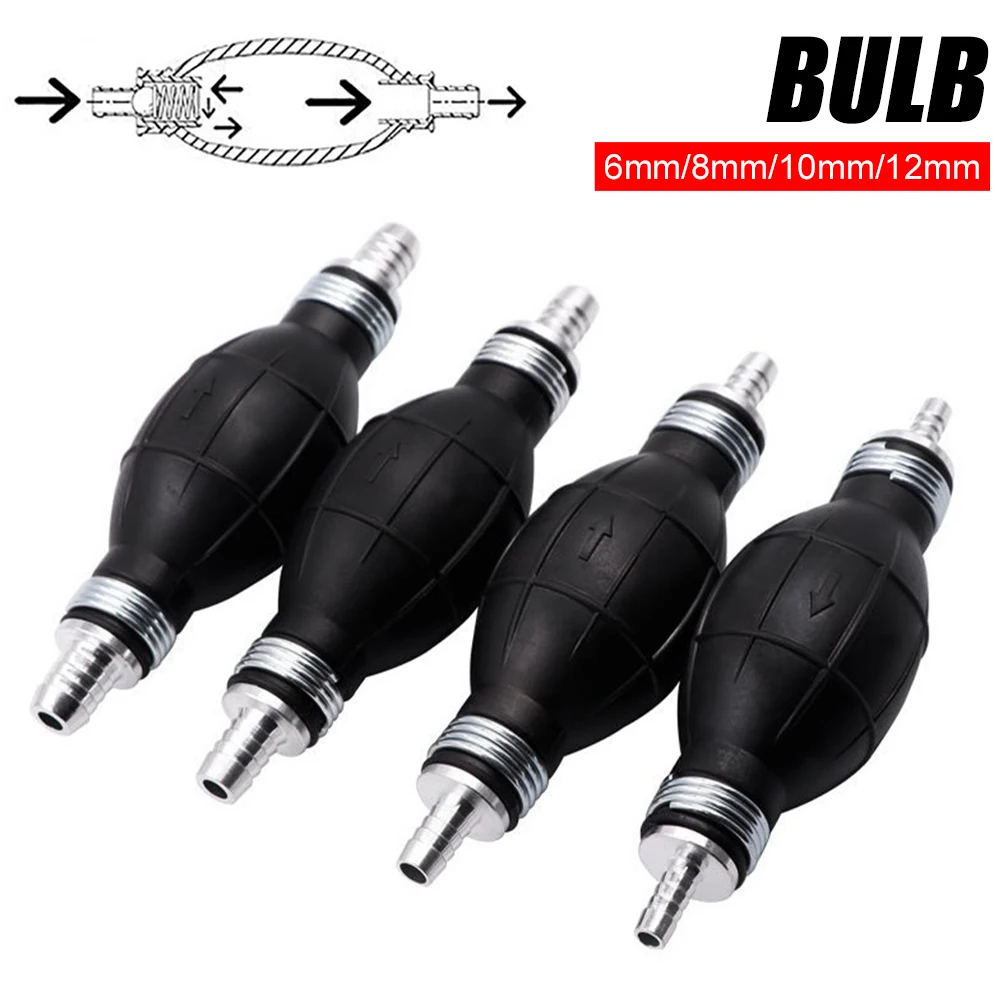 Black Bulb Type Manual Fuel Pump Rubber Hand Primer Bulb Fuel Transfer Ball One Way Valve for Car Marine Boat 6mm/8mm/10mm/12mm
Black Bulb Type Manual Fuel Pump Rubber Hand Primer Bulb Fuel Transfer Ball One Way Valve for Car Marine Boat 6mm/8mm/10mm/12mm
