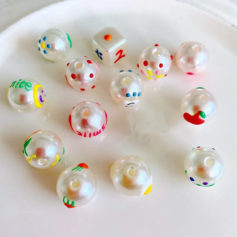 Round White Pearl Beads with Colorful Oil Drop Fruit Printing DIY Jewelry Findings Ornament Gumball Necklace 11*12mm 40pcs
Round White Pearl Beads with Colorful Oil Drop Fruit Printing DIY Jewelry Findings Ornament Gumball Necklace 11*12mm 40pcs