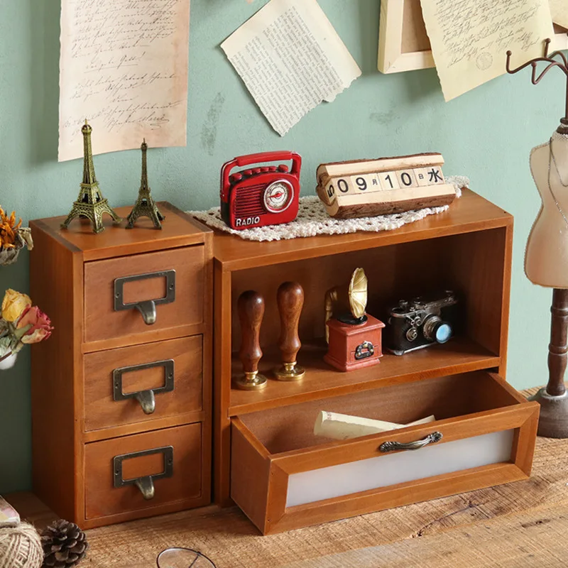 Manufacturer wholesales antique wooden desktop storage cabinet, creative drawer type office desk sundry storage box
Manufacturer wholesales antique wooden desktop storage cabinet, creative drawer type office desk sundry storage box