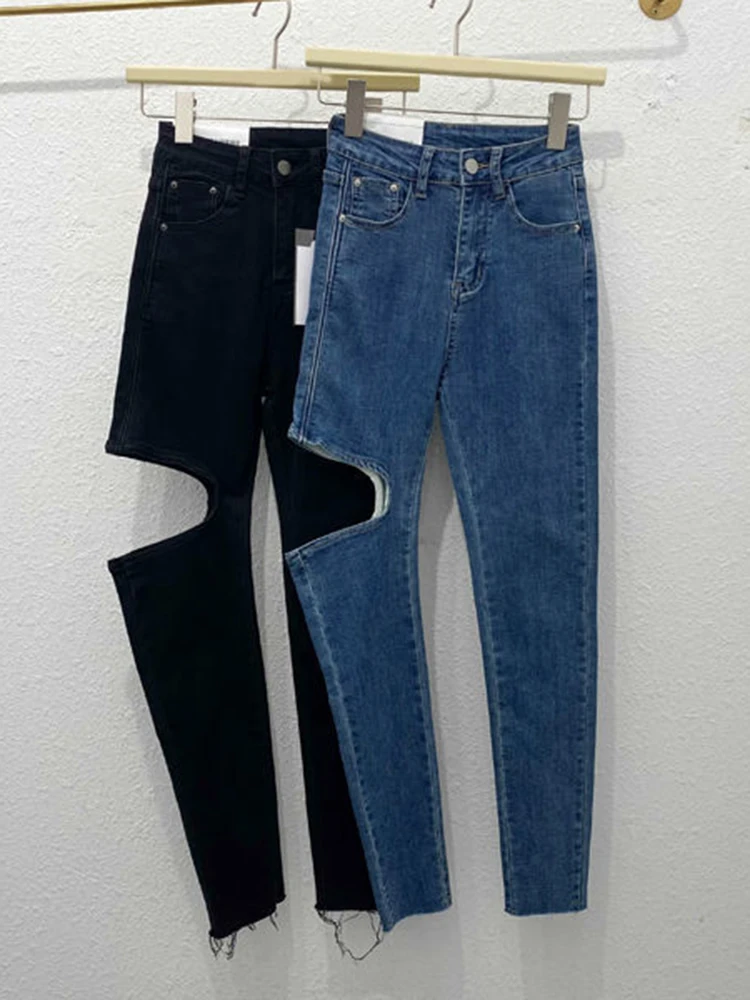 Summer Jeans Pants Woman High Waist Slim Bottoms European Style Skinny Denim Trousers Femme Vintage Blue Hole Pencil Jeans
Summer Jeans Pants Woman High Waist Slim Bottoms European Style Skinny Denim Trousers Femme Vintage Blue Hole Pencil Jeans