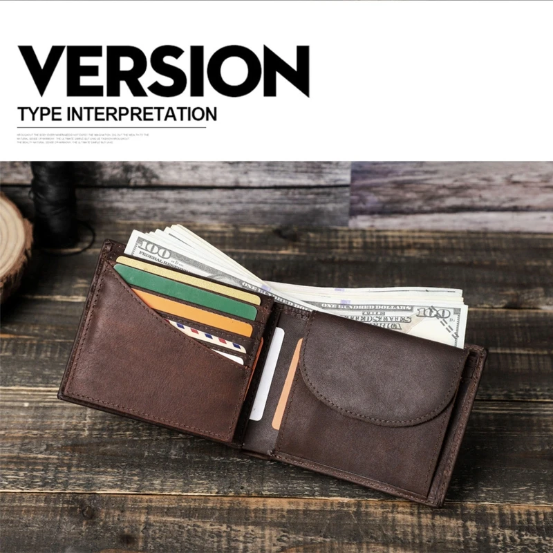 Head Layer Cowhide Wallet Men Short Purse RFID Anti-theft Brush Vintage Bifold Wallets Clutch Credit Card Coin Holder
Head Layer Cowhide Wallet Men Short Purse RFID Anti-theft Brush Vintage Bifold Wallets Clutch Credit Card Coin Holder