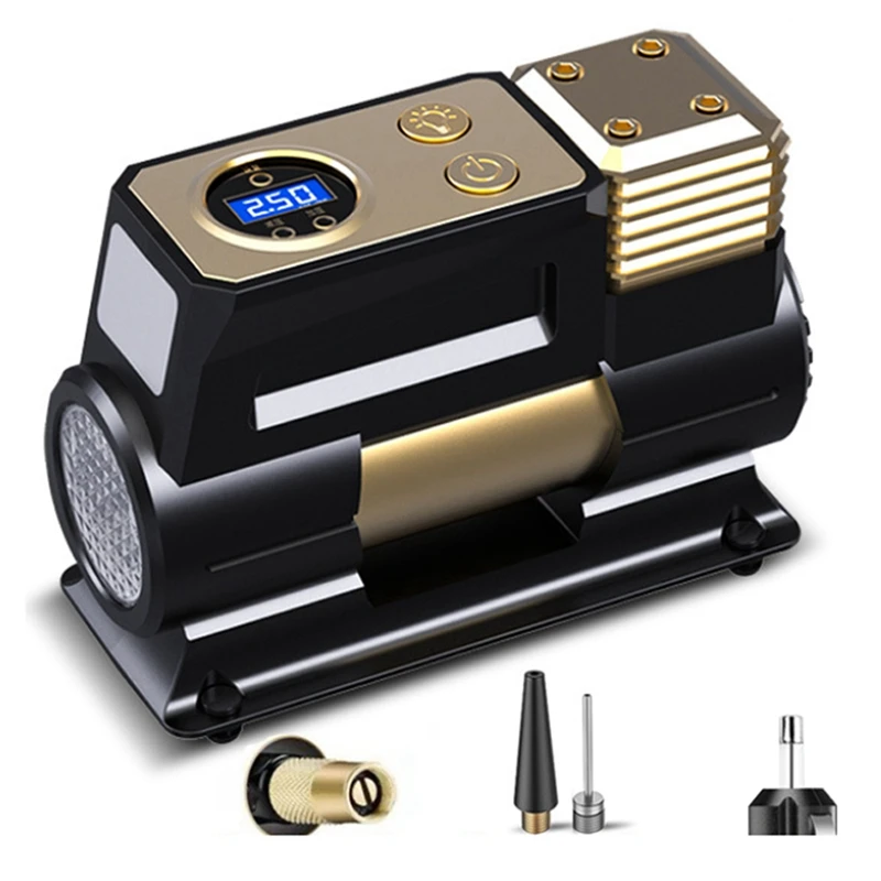 Portable Air Compressor, 12V 150W Tire Inflator 150 PSI Electric Pump With LED Light For Car Bicycle Motorcycle
Portable Air Compressor, 12V 150W Tire Inflator 150 PSI Electric Pump With LED Light For Car Bicycle Motorcycle