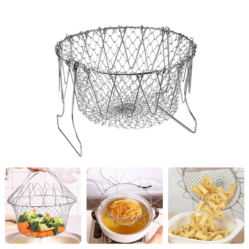 1pc Foldable Steam Rinse Strain Fry French Chef Basket Drainer Magic Basket Mesh Basket Strainer Net Kitchen Tools
1pc Foldable Steam Rinse Strain Fry French Chef Basket Drainer Magic Basket Mesh Basket Strainer Net Kitchen Tools
