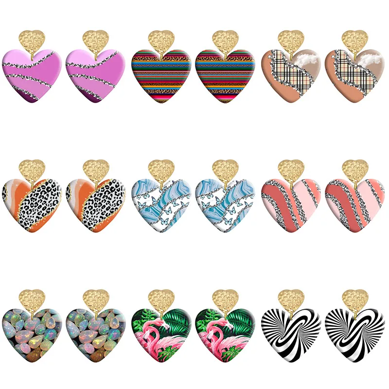 Dazzling Splicing Pattern DIY Acrylic Heart Hook Earrings For Women Piercing Ear Drop Dangle Jewelry Accessories Gift R1650
Dazzling Splicing Pattern DIY Acrylic Heart Hook Earrings For Women Piercing Ear Drop Dangle Jewelry Accessories Gift R1650