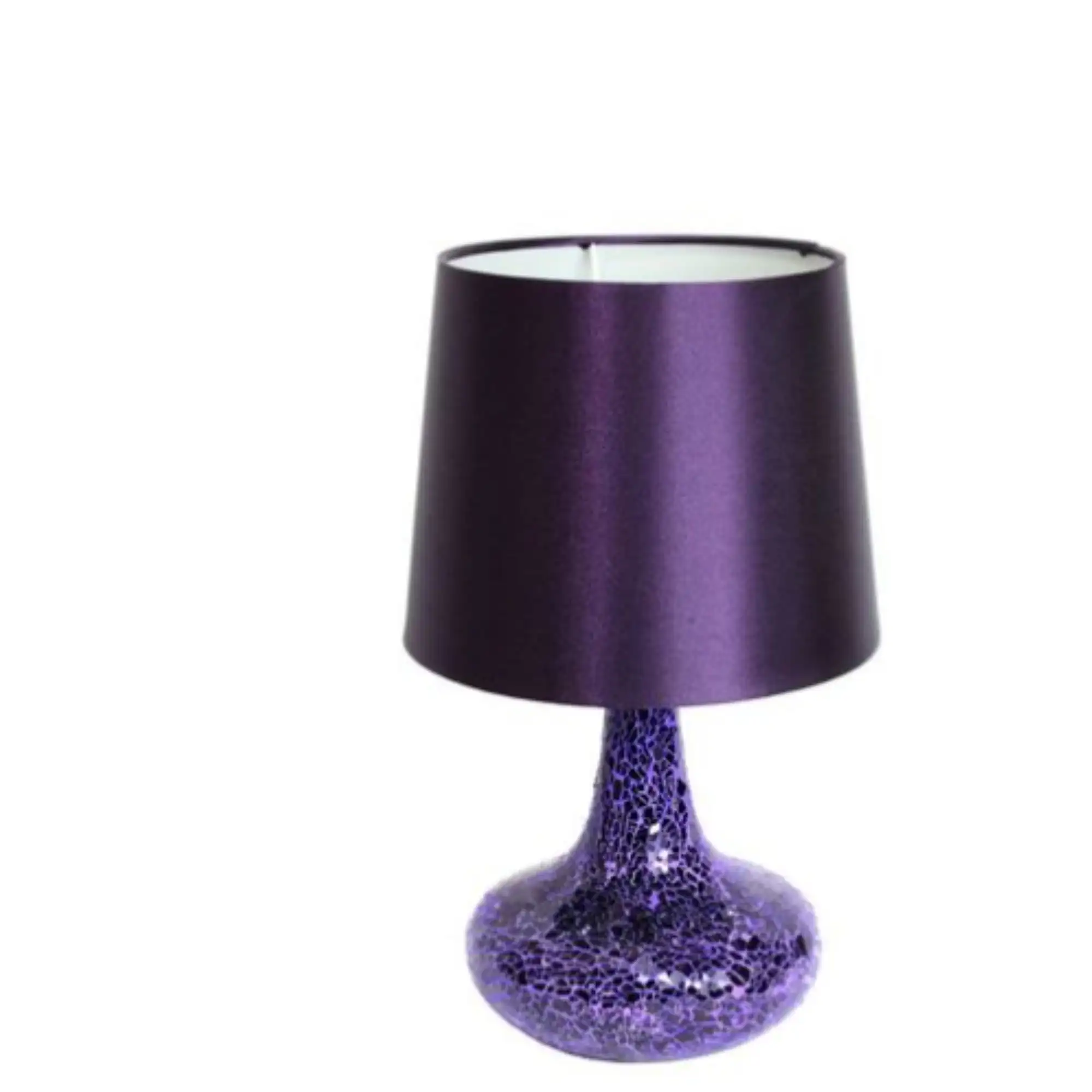 

Mosaic Tiled Glass Genie Table Lamp with Fabric Shade