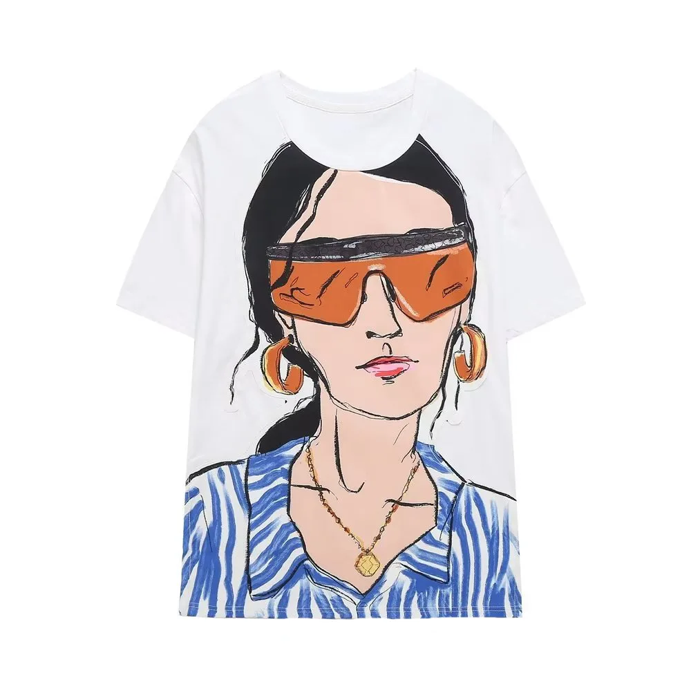 White Round O-Neck Loose Cool Girls' Printed T-shirt Summer Streetwear Casual Comfortable Women Short Sleeve Top Tee T-shirts
White Round O-Neck Loose Cool Girls' Printed T-shirt Summer Streetwear Casual Comfortable Women Short Sleeve Top Tee T-shirts