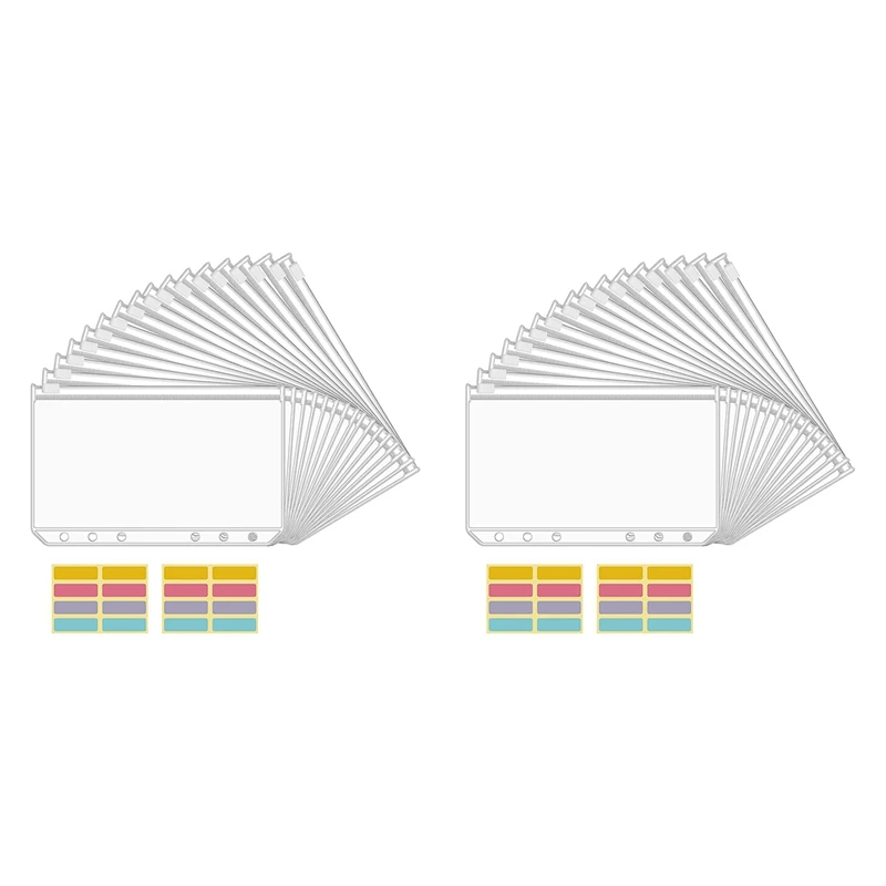 32PCS A6 Binder Pockets 6 Holes Budget Cash Envelopes Clear Zipper Folders For 6-Ring Budget Binder Notebook
32PCS A6 Binder Pockets 6 Holes Budget Cash Envelopes Clear Zipper Folders For 6-Ring Budget Binder Notebook