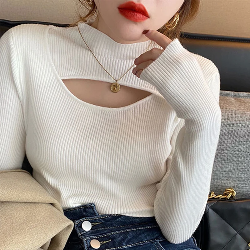 Sexy Hollow Out Black Sweater Women 2023 Autumn Winter Clothes Slim Turtleneck Pullovers Woman Long Sleeve Knitted Tops
Sexy Hollow Out Black Sweater Women 2023 Autumn Winter Clothes Slim Turtleneck Pullovers Woman Long Sleeve Knitted Tops