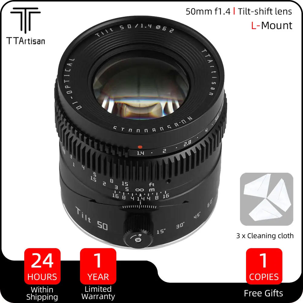 TTArtisan Tilt 50mm F1.4 Full Frame Manual Focus Still-life Portrait Camera Lens for L-Mount Sigma FP Leica T TL Panasonic S1 S5
TTArtisan Tilt 50mm F1.4 Full Frame Manual Focus Still-life Portrait Camera Lens for L-Mount Sigma FP Leica T TL Panasonic S1 S5