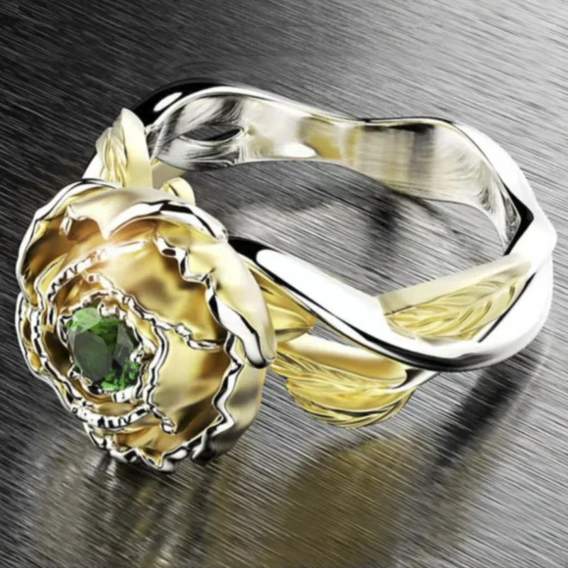 Hot Sale Green White Zircon Crystal Flower Leaf Rings for Women Engagement Party Wedding Jewelry Hand Accessories Size 6-10
Hot Sale Green White Zircon Crystal Flower Leaf Rings for Women Engagement Party Wedding Jewelry Hand Accessories Size 6-10