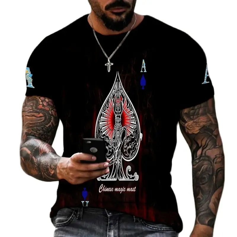 2022 Men's T-shirt Short Sleeve T-shirt Summer Men's Casual Casual Ace of Spades Alphanumeric Print Loose Oversized Top Men's T-
2022 Men's T-shirt Short Sleeve T-shirt Summer Men's Casual Casual Ace of Spades Alphanumeric Print Loose Oversized Top Men's T-