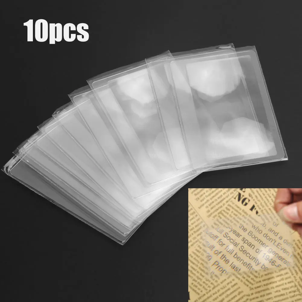 10-30pcs 3 X Magnifier Magnification Magnifying Fresnel LENS Pocket Credit Card Size Transparent magnifying glass 8.*5.5*0.04cm
10-30pcs 3 X Magnifier Magnification Magnifying Fresnel LENS Pocket Credit Card Size Transparent magnifying glass 8.*5.5*0.04cm