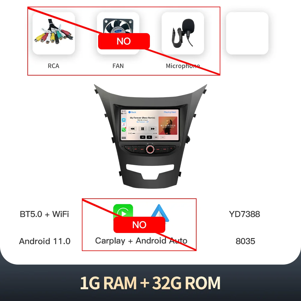 Kingchange Android 14 7 "2 Din автомобильное мультимедийное радио стерео для Ssangyong Korando 2014-2015 CarPlay Auto BT 360 WIFI RSD SWC DSP 
Kingchange Android 14 7 "2 Din автомобильное мультимедийное радио стерео для Ssangyong Korando 2014-2015 CarPlay Auto BT 360 WIFI RSD SWC DSP