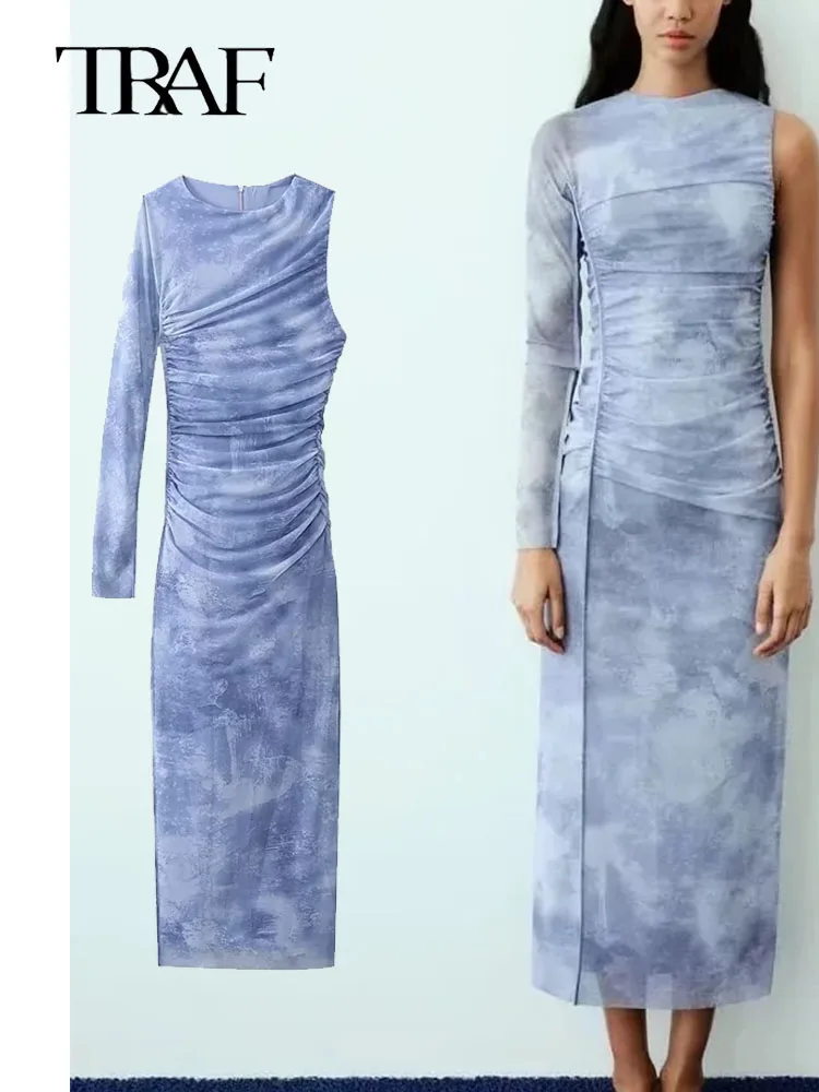 TRAF Women Printed Midi Dresses Elegant 2023 Spring Autumn Ladies V-neck Party Long Sleeve Midi Dress
TRAF Women Printed Midi Dresses Elegant 2023 Spring Autumn Ladies V-neck Party Long Sleeve Midi Dress