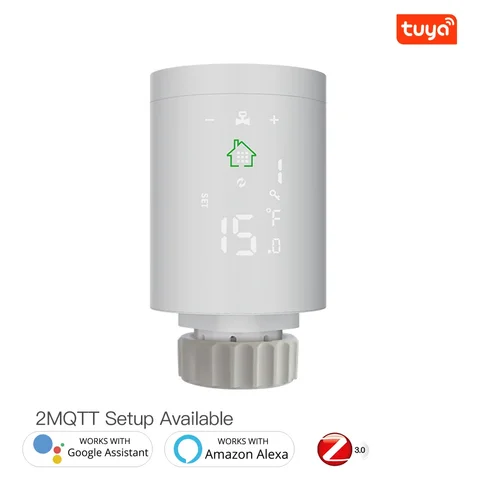 Moes Tuya ZigBee3.0 TRV умный привод радиатора программируемый термостат клапан регулятор температуры 2MQTT Alexa Google Voive