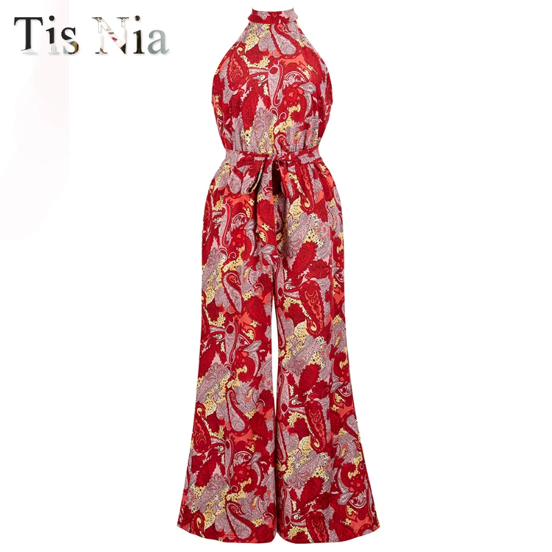 Summer Print Loose Women's Casual Beach Jumpsuit Fashion Sleeveless Backless Wide Leg Pants Vacation Casual Streetwear Seven Col
Summer Print Loose Women's Casual Beach Jumpsuit Fashion Sleeveless Backless Wide Leg Pants Vacation Casual Streetwear Seven Col