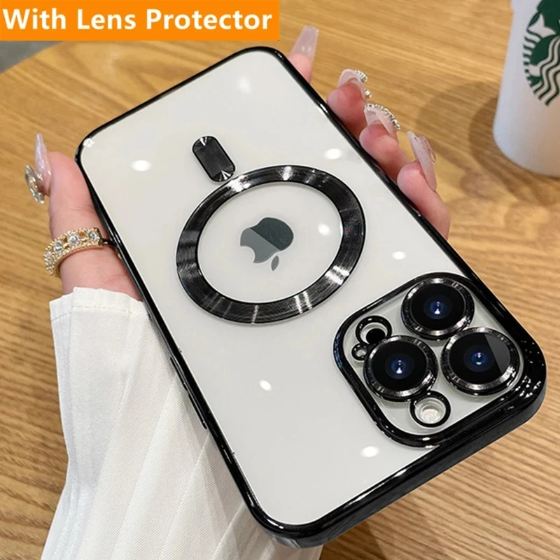 Fashion Magnetic Case For Magsafe For iPhone 14 13 12 11 Pro Max 14 Plus Plating Clear Soft Silicone Wireless Charging Cover
Fashion Magnetic Case For Magsafe For iPhone 14 13 12 11 Pro Max 14 Plus Plating Clear Soft Silicone Wireless Charging Cover
