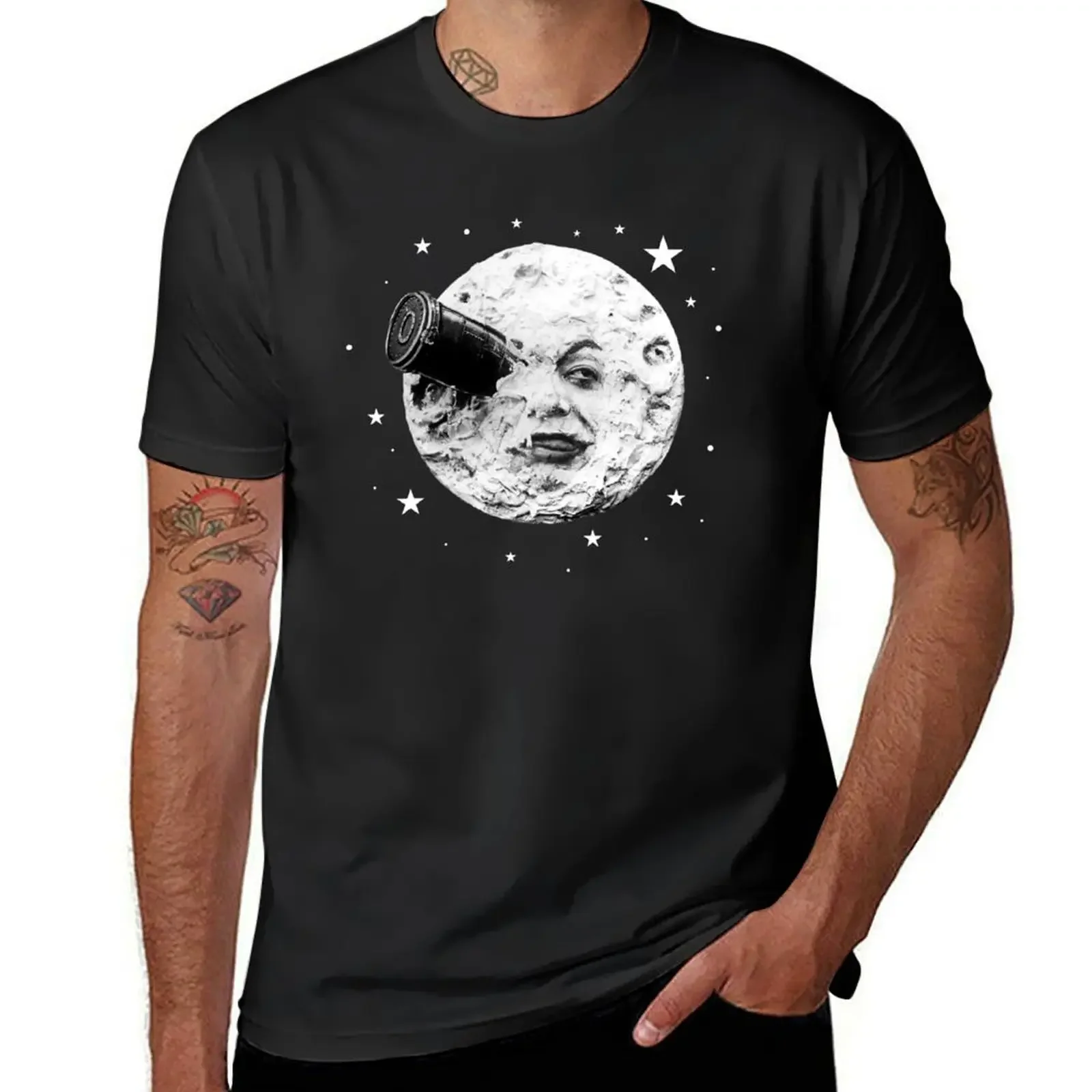 Moon Face - футболка Melies Rocket Journey to the топы больших размеров быстросохнущие тяжелые